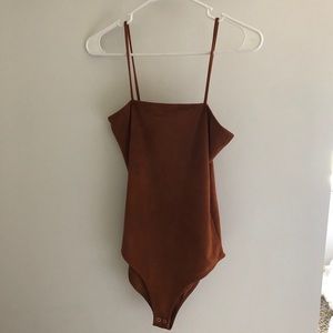 Brown velvet bodysuit